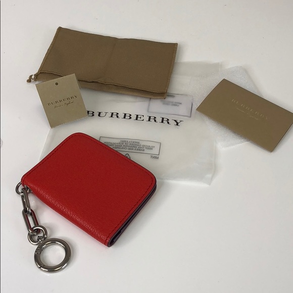 Burberry Link Detail Leather ID Card Case Charm - Picture 1 of 6